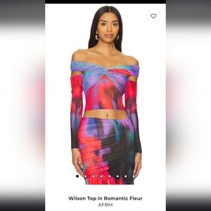 REVOLVE AFRM Vibrant Multicolor Off-Shoulder Top